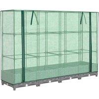 Berkfield Home Raised Bed with Greenhouse Cover Rattan Look 160x40x123 cm in Light Grey | Size: 160 x 40 x 123 cm