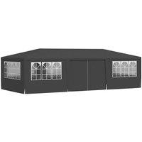 Berkfield Home Professional Party Tent with Side Walls 4x9 m Anthracite 90 g/m? in Dark Grey
