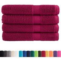 Berkfield Home Premium Towels SOLUND 4pcs Bordeaux 100x200cm 600gsm in Wine