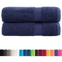 Berkfield Home Premium Hand Towels SOLUND 2pcs Navy Blue 50x100cm 600gsm
