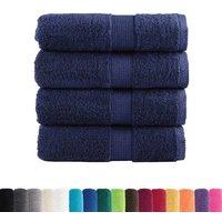Berkfield Home Premium Guest Towels SOLUND 4pcs Navy Blue 30x50cm 600gsm
