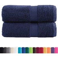 Berkfield Home Premium Guest Towels SOLUND 2pcs Navy Blue 30x50cm 600gsm