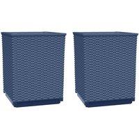 Berkfield Home Planters 2 pcs Dark Grey 30x30x37 cm Polypropylene in Dark Navy | Size: 30 x 30 x 37 cm