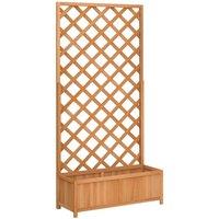 Berkfield Home Planter with Trellis Brown Solid Wood Fir in Light Brown