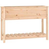 Berkfield Home Planter with Shelf 111.5x34.5x81 cm Solid Wood Pine in Light Tan