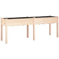 Berkfield Home Planter with Liner 203x53x76 cm Solid Wood Fir in Natural | Size: 203 x 53 x 76 cm