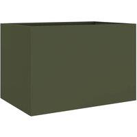 Berkfield Home Planter Olive Green 62x47x46 cm Steel | Size: 62 x 47 x 46 cm