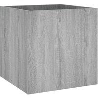 Berkfield Home Planter Box Grey Sonoma 40x40x40 cm Engineered Wood | Size: 40 x 40 x 40 cm