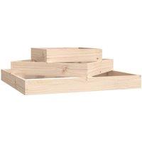 Berkfield Home Planter 83x83x27 cm Solid Wood Pine in Natural | Size: 83 x 83 x 27 cm