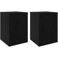 Berkfield Home Plant Stands 2 pcs Black Oak 25x25x35 cm Engineered Wood | Size: 25 x 25 x 35 cm