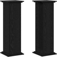 Berkfield Home Plant Stand Black Oak 33x33x100 cm Engineered Wood | Size: 33 x 33 x 100 cm