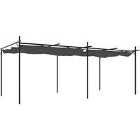 Berkfield Home Pergola with Retractable Roof Anthracite 589x292x230 cm in Charcoal | Size: 589 x 292 x 230 cm