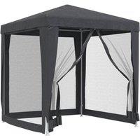 Berkfield Home Party Tent with 4 Mesh Sidewalls Anthracite 2x2 m HDPE in Charcoal