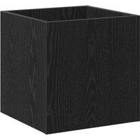 Berkfield Home Planter Box Black Oak 40x40x40 cm Engineered Wood | Size: 40 x 40 x 40 cm