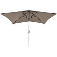 Berkfield Home Parasol with LEDs & Steel Pole Taupe 2x3 m