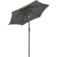 Berkfield Home Parasol with LED Lights Anthracite 200x211 cm Aluminium in Dark Grey