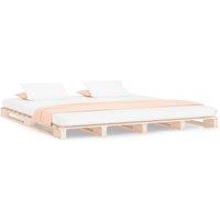 Berkfield Home Pallet Bed 180x200 cm Super King Size Solid Wood in Light Tan