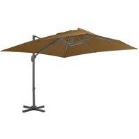 Berkfield Home Outdoor Umbrella with Portable Base Taupe