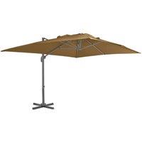 Berkfield Home Outdoor Umbrella with Portable Base Taupe
