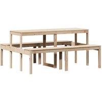 Berkfield Home Picnic Table 160x134x75 cm Solid Wood Pine in Light Brown | Size: 160 x 134 x 75 cm