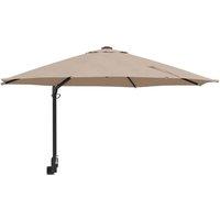 Berkfield Home Patio Umbrella Taupe Polyester Large Foldable Patio Umbrella