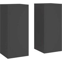 Berkfield Home Outdoor Plant Stands Pillar 2 pcs Black 24x24x55 cm Steel | Size: 24 x 24 x 55 cm