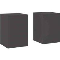 Berkfield Home Outdoor Plant Stands Pillar 2 pcs Black 24x24x35 cm Steel | Size: 24 x 24 x 35 cm