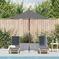 Berkfield Home Outdoor Parasol with Wooden Pole 150x200 cm Anthracite in Dark Grey