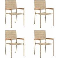 Berkfield Home Outdoor Chairs 4 pcs 54 x 56 x 90 cm in Cream