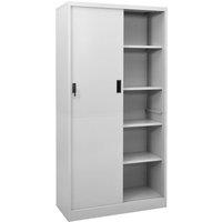 Berkfield Home Office Cabinet with Sliding Door Light Grey 90x40x180 cm Steel | Size: 90 x 40 x 180 cm