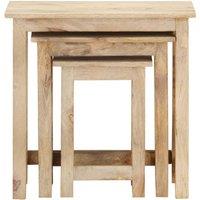 Berkfield Home Nesting Tables 3 pcs Solid Mango Wood in Light Brown
