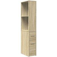Berkfield Home Narrow Bathroom Cupboard with Wheels Sonoma Oak Engineered Wood in Light Oak