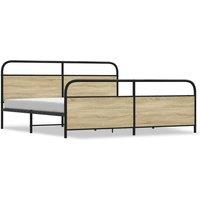 Berkfield Home Metal Bed Frame without Mattress Sonoma Oak 180x200 cm Super King in Light Tan