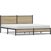 Berkfield Home Metal Bed Frame without Mattress Sonoma Oak 180x200 cm Super King in Light Tan