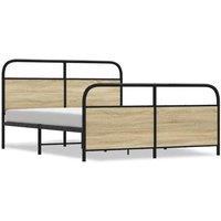 Berkfield Home Metal Bed Frame without Mattress Sonoma Oak 150x200 cm King Size