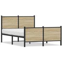 Berkfield Home Metal Bed Frame without Mattress Sonoma Oak 120x190 cm Small Double in Light Oak