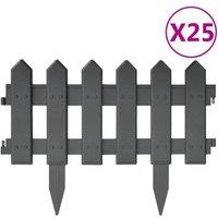 Berkfield Home Lawn Edgings 25 pcs Anthracite 10 m PP in Charcoal