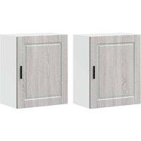 Berkfield Home Kitchen Wall Cabinets 2 pcs Porto Grey Sonoma Engineered Wood in Light Grey