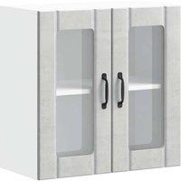 Berkfield Home Kitchen Wall Cabinet with Glass Door Kalmar Artisan Oak Wood in Grey