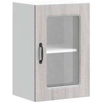 Berkfield Home Kitchen Wall Cabinet with Glass Door Kalmar Concrete Grey Wood