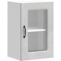 Berkfield Home Kitchen Wall Cabinet with Glass Door Kalmar Grey Sonoma Wood