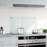 Berkfield Home Kitchen Backsplash Transparent 70x40 cm Tempered Glass in Clear