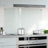 Berkfield Home Kitchen Backsplash Transparent 100x60 cm Tempered Glass in Clear