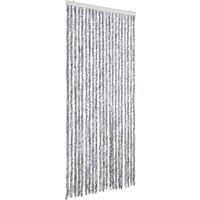 Berkfield Home Insect Curtain White & Grey 90x200 cm Chenille