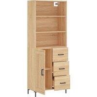 Berkfield Home Highboard Sonoma Oak 69.5x34x180 cm Engineered Wood in Light Tan
