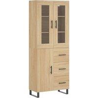 Berkfield Home Highboard Sonoma Oak 69.5x34x180 cm Engineered Wood in Light Brown