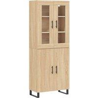 Berkfield Home Highboard Sonoma Oak 69.5x34x180 cm Engineered Wood in Light Brown