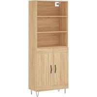 Berkfield Home Highboard Sonoma Oak 69.5x34x180 cm Engineered Wood in Light Oak