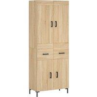 Berkfield Home Highboard Sonoma Oak 69.5x34x180 cm Engineered Wood in Light Tan