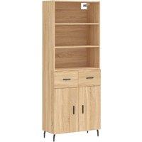 Berkfield Home Highboard Sonoma Oak 69.5x34x180 cm Engineered Wood in Light Tan